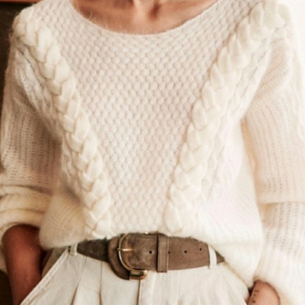 Sezane White Philomene Sweater Size Small